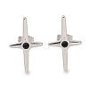 Cross 304 Stainless Steel Stud Earrings EJEW-F361-07P-2