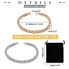 2Pcs 2 Colors 304 Stainless Steel Braided Cuff Bangles BJEW-UN0001-25-5