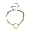 Two Tone 304 Stainless Steel Curb Chain Double Layers Bracelets BJEW-P396-01B-A-4