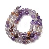 Natural Purple Phantom Quartz Purple Lodolite Quartz Round Beads Strands G-Z127-B01-6mm-3