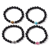 4Pcs 4 Styles Natural Gemstone Beads Stretch Bracelets Sets BJEW-JB11011-1