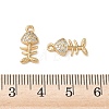 Brass Micro Pave Clear Cubic Zirconia Charms KK-P355-01D-G-3