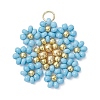 Glass Seed Beaded Flower Pendants PALLOY-MZ01181-04-1