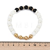 Ion Plating(IP) 304 Stainless Steel & Round Glass Beaded Stretch Bracelets for Women Men BJEW-M046-04G-5