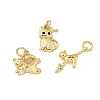 Brass Micro Pave Cubic Zirconia Pendants KK-P325-13M-G-1