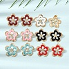 304 Stainless Steel Enamel Stud Earrings SA-CBA0141-02G-1