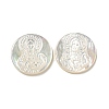 Carved Natural White Shell Cabochons SSHEL-N038-06B-10-1