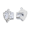 Brass Pave Clear Cubic Zirconia Pendants KK-N232-474P-2