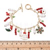 Christmas Alloy Enamel Charm Bracelets BJEW-H634-01A-KCG-3