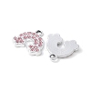 Alloy Pink Rhinestone Pendants PALLOY-E775-15P-2