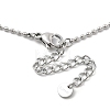 304 Stainless Steel Cubic Zirconia Teardrop & Flat Round Bib Ball Chain Necklaces for Women NJEW-F328-11P-09-3