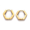 304 Stainless Steel Hexagon Huggie Hoop Earrings STAS-J033-03A-G-1