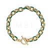 304 Stainless Steel Enamel Cable Chain Bracelets for Women BJEW-JB13595-3