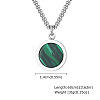 Synthetic Malachite 304 Stainless Steel Coin Pendant Necklaces for Men WG41827-04-1