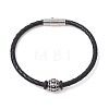 Braided Leather Cord Bracelets BJEW-JB11387-02-2