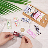 12Pcs 6 Styles Leopard Print Flower Donut Printed Polyester Necklace Anti-Winding Display Cards CDIS-OC0001-13-3