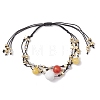 Natural White Jade & Howlite & Dyed Yellow Jade & Nylon Thread Adjustable Multi-strand Bracelets BJEW-MZ00238-01-1