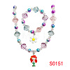 Plastic Beaded Pendant Necklace & Beaded Charm Bracelet FS-WG6D3EF-09-2