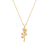 Stainless Steel Rose Pendant Necklace for Women SJ4885-1-1