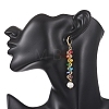 Round 304 Stainless Steel & Glass Seed Beads Dangle Leverback Earrings EJEW-MZ00717-2