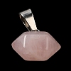 Natural Rose Quartz Pointed Pendants G-K335-03P-14-3
