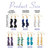 7 Pairs 7 Styles Gemstone Chip Beaded Dangle Earrings EJEW-TADJ00002-3