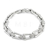 304 Stainless Steel Trapezoid Link Chain Bracelets for Women Men BJEW-F488-46P-4