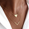 Triangle & Letter V Pendant Alloy Double Layer Necklaces for Women FS-WGE5888-02-2