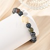8.5MM Natural Dumortierite Round Beaded Stretch Bracelets BJEW-JB14304-1