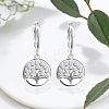 925 Sterling Silver Tree of Life Hoop Earrings ND7706-2-1