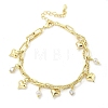 Brass Micro Pave Clear Cubic Zirconia Charm Bracelets BJEW-C083-14G-4