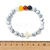 Synthetic  & Natural Carnelian & Obsidian & Dyed Malaysia Jade Beaded Stretch Bracelets for Women BJEW-JB14051-03-4