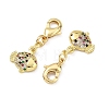 Fish Brass Micro Pave Cubic Zirconia Pendant Decorations CU-B198-06G-2