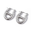 Non-Tarnish 304 Stainless Steel Oval Hoop Earrings for Women EJEW-I284-20P-1