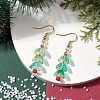 Christmas Tree Glass Dangle Earrings EJEW-TA00496-2