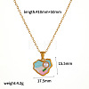 304 Stainless Steel Enamel Flower Pendant Necklaces WG5B215-04-1