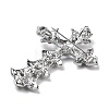 Cross Alloy Rhinestone Brooch Pins JEWB-Z034-06P-01-3