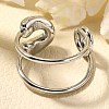 304 Stainless Steel Open Cuff Rings for Women RJEW-A054-01P-1