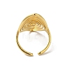 304 Stainless Steel Horse Eye Open Cuff Ring for Women RJEW-C091-05G-3