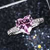 Brass Micro Pave Cubic Zirconia Finger Rings for Women FS-WGC99AF-03-2