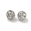 Brass Micro Pave Clear Cubic Zirconia Beads KK-D228-09P-1