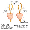 304 Stainless Steel with Handmade Procelain Hoop Dangle Earrings for Women CE4486-6