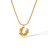 Fashionable New Chinese Style Wheat Stainless Steel Pendant Necklace for Women RC4551-1-1