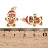 Christmas Brass Enamel Pendants KK-L255-17G-02-3