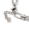 304 Stainless Steel Textured Oval Link Chain Bracelets for Women BJEW-B092-08P-03-3