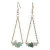 304 Stainless Steel with Natural Green Aventurine Dangle Earrings EJEW-JE06010-05-1