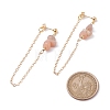 Natural Sunstone Chip Beads Dangle Stud Earrings for Women EJEW-TA00028-02-4