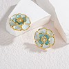 304 Stainless Steel Enamel Stud Earrings EJEW-M095-08G-1