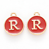 Golden Plated Alloy Enamel Charms ENAM-S118-03R-1