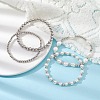 4Pcs 4 Style Natural Pearl & Brass Beaded Stretch Bracelets Set for Women BJEW-JB09662-02-2